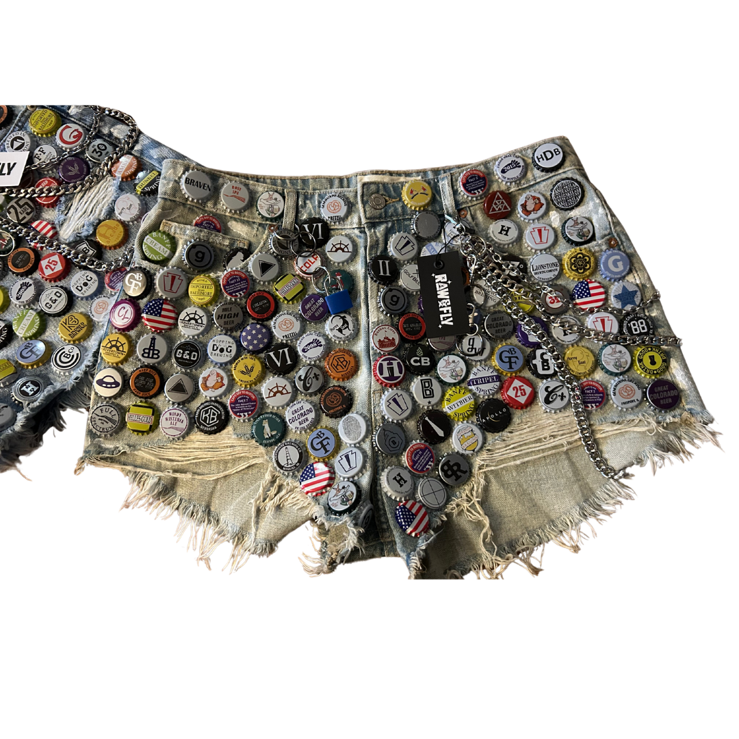 Bottle Cap Denim Shorts