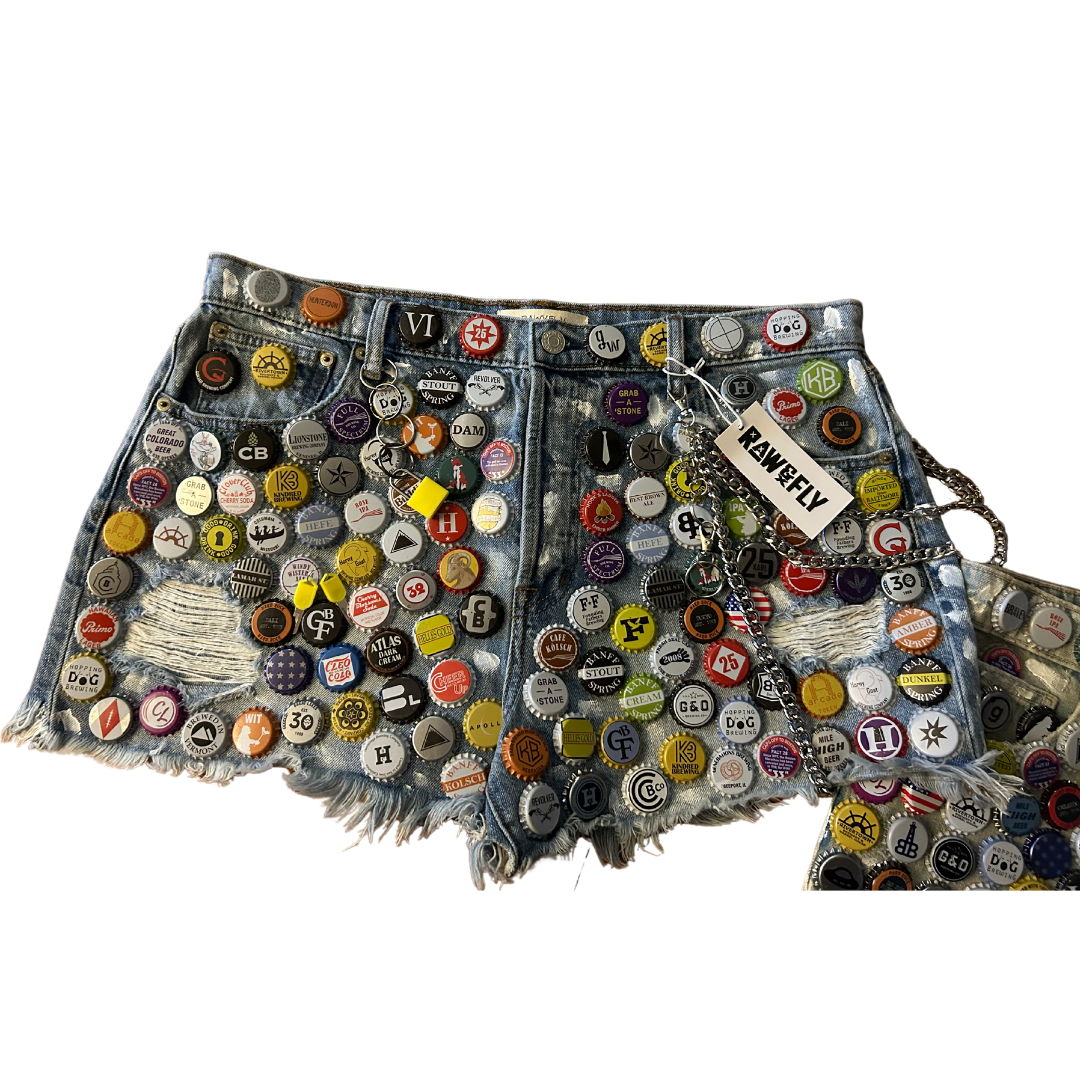 Bottle Cap Denim Shorts