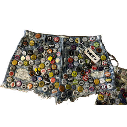 Bottle Cap Denim Shorts